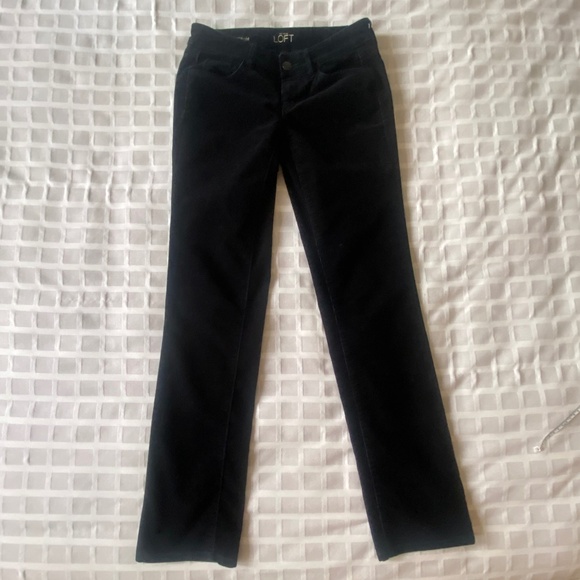 Ann Taylor Loft Black Straight Leg Corduroy Jeans - Picture 1 of 11